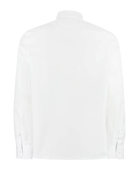 prada cotton poplin shirt|White Poplin Shirt .